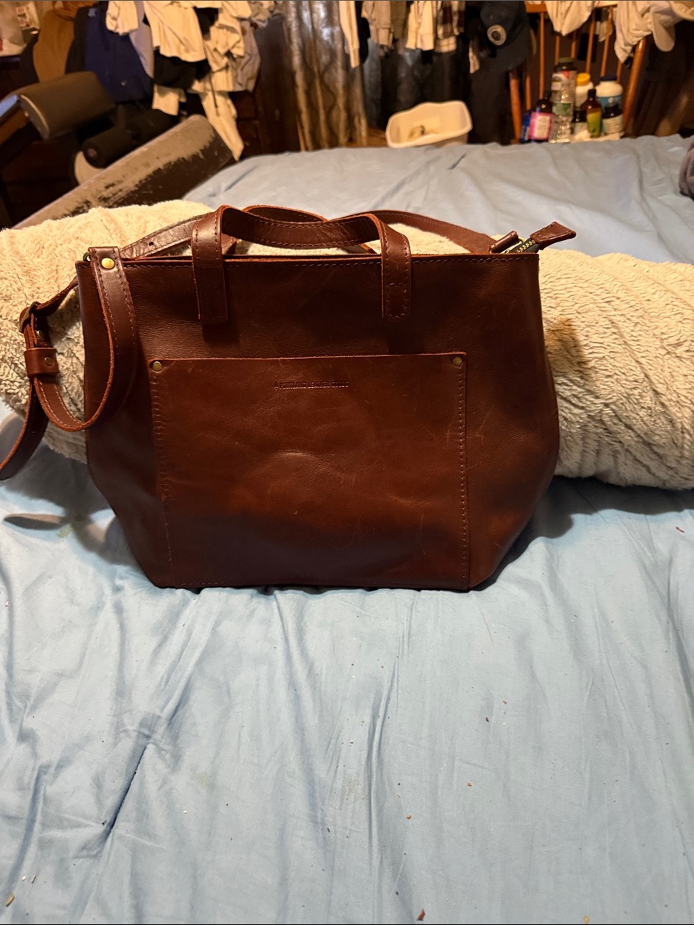 Portland Leather Brown Leather Tote Bag